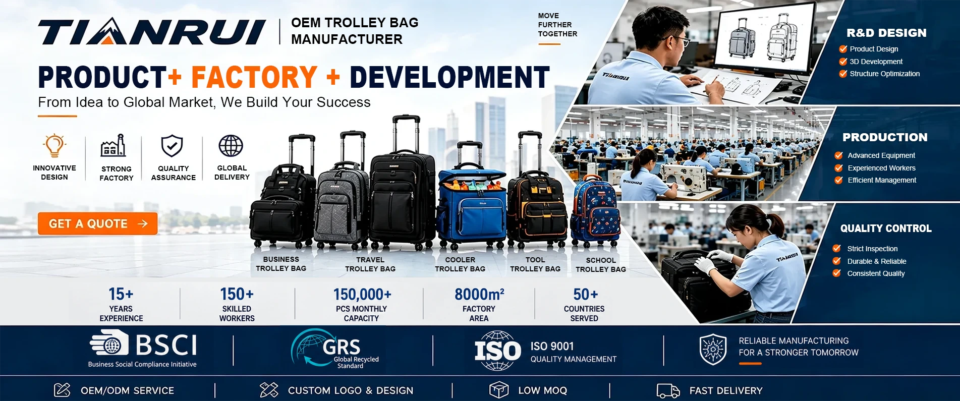Fabricant de sacs de sport trolley personnalisés en Chine - Tianrui
